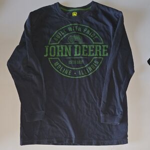 John Deere Boys Dark Blue Long Sleeve with Green Logo Large